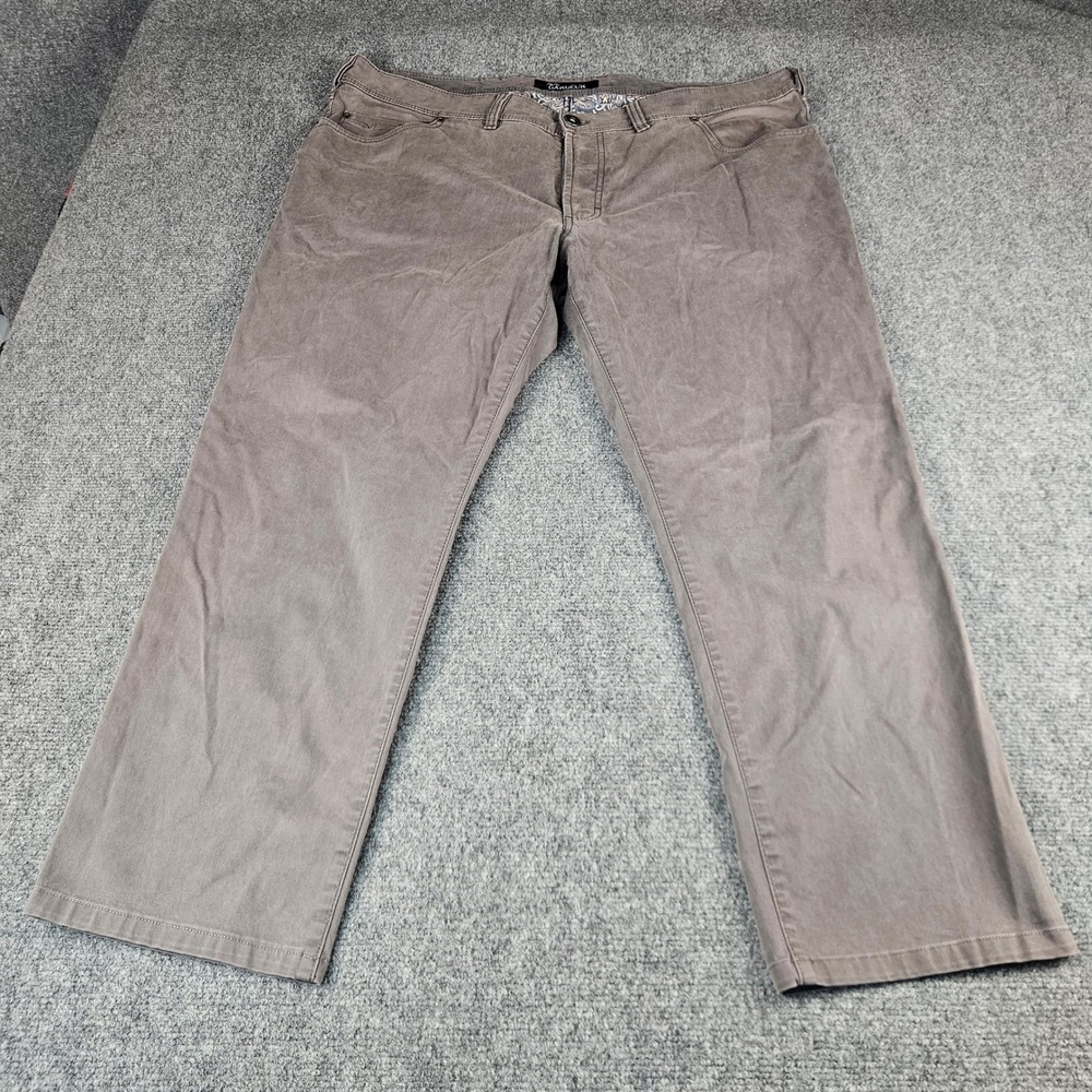 Atelier Gardeur Mens‎ Straight Leg Five Pocket Pants Taupe Grey Cotton Blend